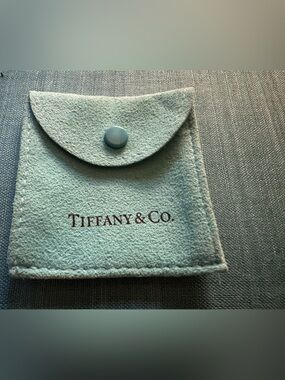 Tiffany & Co. Turquoise Suede Snap Pouch